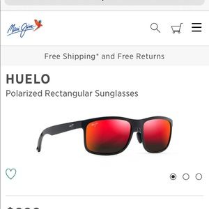 New- Maui Jim Huelo Polarized Rectangular Sunglasses